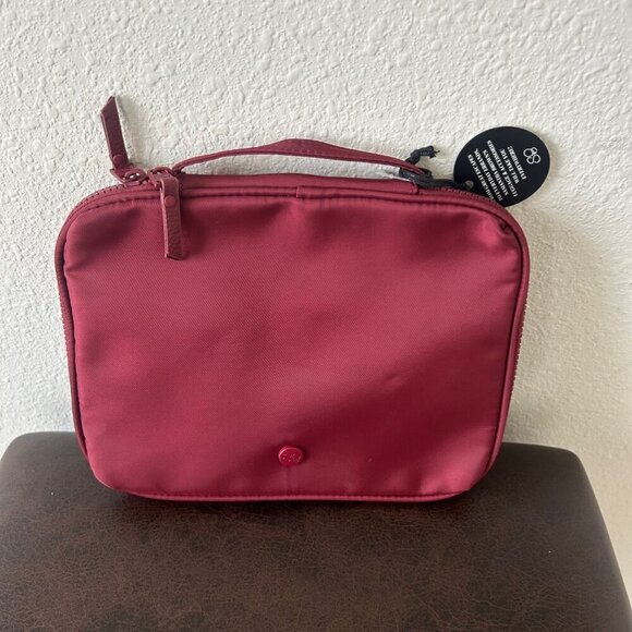 COPY - Samantha Brown To Go Top Handle COSMETIC / TECH Organizer BURGUNDY nwt - Picture 2 of 5